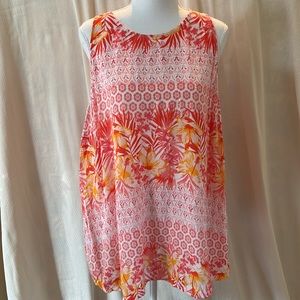 Old Navy Gold/Pink/Coral Floral Tank Top. Size XL.